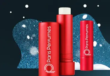Raudoni lūpų balzamai su Paris Perfumes logotipu